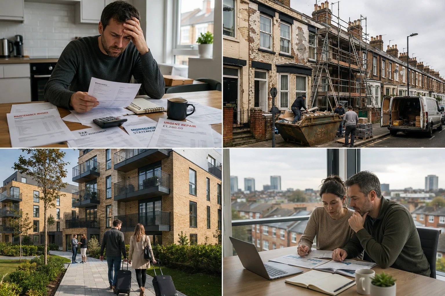 Property investors reviewing repair costs maintenance expenses and real returns from UK buy to let investments
