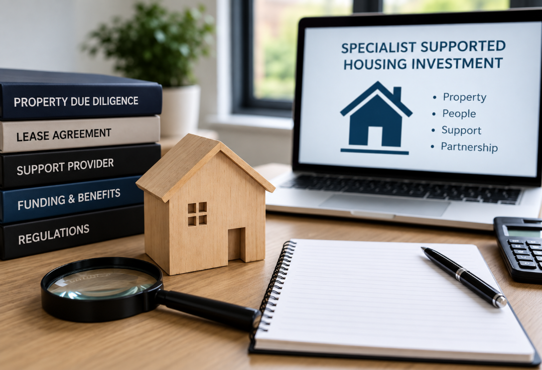 Specialist Supported Housing investment and property management concept